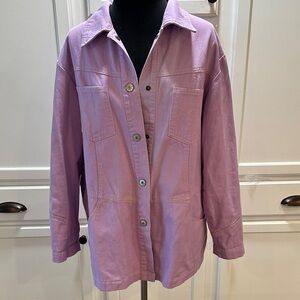 Suzanne Somers Oversized Lavender Women's Jean Jacket